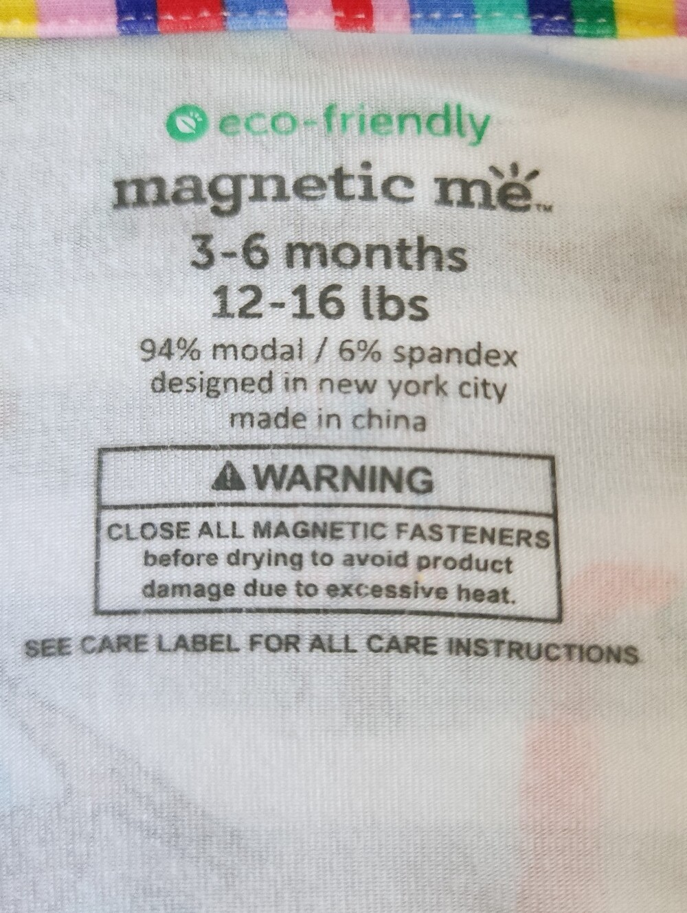 Magnetic Me Dino Print Magnetic Footie Sleeper 3-6 Months Modal Pajamas - Picture 9 of 9